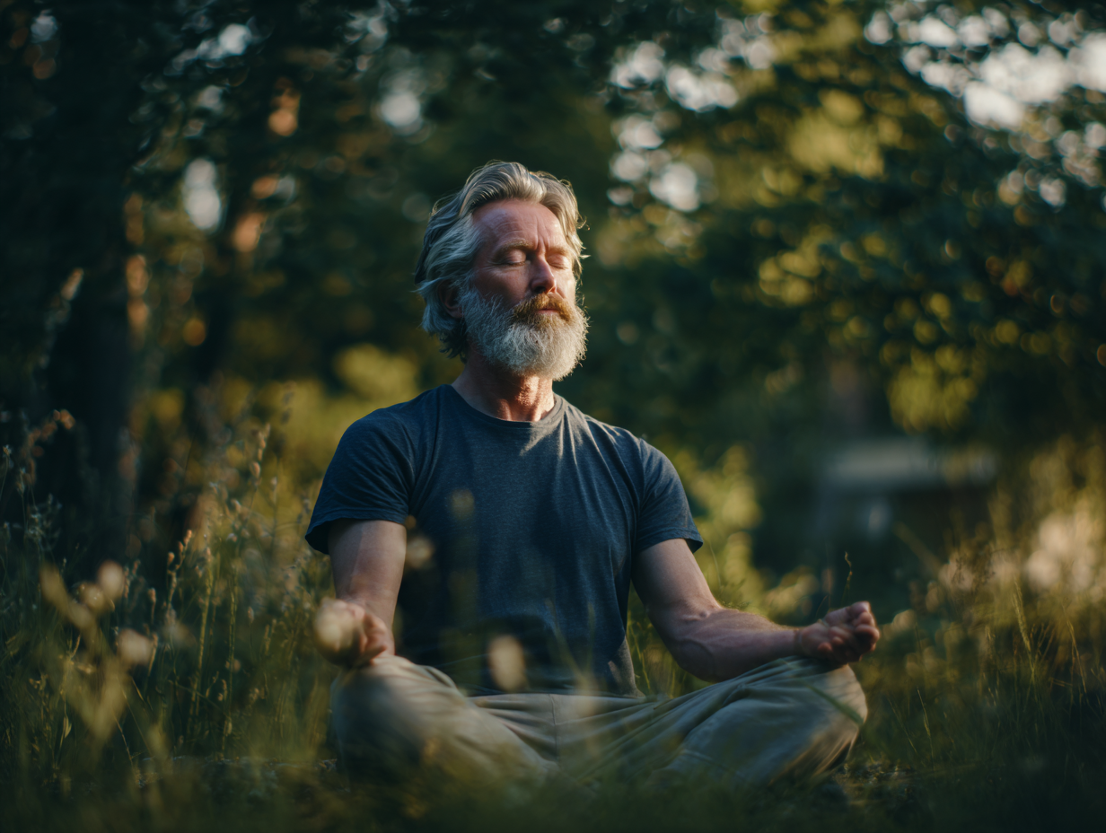 Žena praktizuje jógu v prírode